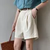 Shorts femininos casuais 2023 verão moda coreana cintura alta magro solto perna reta calças largas gota atacado 1003