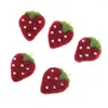 Hair Clips Trendy 10pcs/lot Bling Rhinestone Paved Wool Felt Red Pink Strawberry Patch Stickers DIY Jewelry Ornament Accessories Button