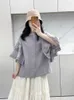 Bluzki damskie Lamtrip Lolita koronkowy plisowany flary rękaw luźna koszula lalka kawaii 2023 Summer Mori