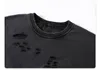 رجال Swoodies Sweatshirts خمر الشيخوخة كسر قطعت قميص الشارع الشارع الفضفاضة ثقب الأزياء الموضة كبيرة الحجم في الخريف القطن HH544 230918