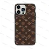 Lyxlädertelefonfodral för iPhone 15 14 11 12 13 Pro Max Mini 7 8 Plus X Xs XR 14Promax Fashion Floral Print TPU -fall