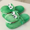 Hausschuhe Fuzzy Mouth Open Alligator Slipper Indoor Mädchen Furry Slides Rutschfeste Bühne Cosplay Schuhe 2022 Ins Hot Short Plüsch Slipper House x0916