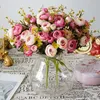 Fiori decorativi 10 teste di seta vintage retrò rose di tè bouquet da sposa artificiale per la decorazione di nozze casa finta