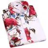 Men's Floral Print Shirt Long Sleeve Fashion Flower Printing Casual Shirts 100% Polyester Soft Comfortable Men Dress Cloth2264