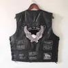 Gilet da uomo 2022 Gilet da motociclista da uomo Gilet da motociclista senza maniche con bottoni punk Gilet da motociclista in pelle di pecora nera per uomo Cappotto quattro stagioni J230918