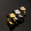 Rings Women Men Band Ring Designer Fashion Jewelry Titanium Steel Single Lover Rings Heart Silver Gold Color Size 6-10