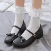 Vrouwen Sokken Met Ruches Mesh Dunne Kant Zoete Meisjes Japanse Mode Lolita Kawaii Leuke Enkelsok Katoen Zomer Korte Sox