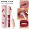 Lápiz labial líquido Mate, 7 colores, resistente al agua, de larga duración, terciopelo Mate, brillo de labios rojo desnudo, tubo de pelusa, maquillaje, lápices labiales cosméticos, brillo de labios