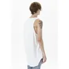 Whole- Men Summer Hip Hop Extend Long Tank Top Men's White Vest Fashion Swag Sleeveless Cotton Solid Tops251F