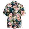 Camicia casual a maniche corte Camicia da uomo con stampa hawaiana Baggy Beach Button Retro Colletto rovesciato Camicetta maschile Top Camisa mascul2497