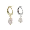 Pendientes colgantes de moda Plata de Ley 925 auténtica gota accesorios para mujer pendientes de perlas de agua dulce barrocas naturales joyería fina para mujer