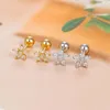 Stud Earrings Fashion Stainless Steel Crystal CZ Flower Cross Ear Studs Earring Women Tragus Cartilage Conch Daith Piercing Jewelry