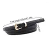 Belts 105cm Women Snake Pattern Thin Belt With Gold Metal Pin Buckle For Ladies Dress Blzer Decorative Casual All-match