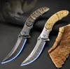 Portabel Damascus stålknivficka jaktar fällbara knivar Kockkniv klyver Taktisk jakt Karambit Claw Knife Outdoor Survival Machete Kit