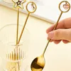 Lepels Creatieve stervorm handvat lepel vork met hart hanger roestvrij staal koffie thee mengen fruit keuken servies