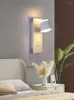 Vägglampor modern sängläsning LED -lampa roterbara sconces med switch el vardagsrum sovrummet bakgrundsbelyst omgivande ljus USB -laddning