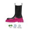 Designer-Stiefel für Damen, Reifenstiefeletten, Knöchel-Chelsea-Stiefel, pflanzlich gegerbtes Leder, hohe Martin-Männer, schwarze Camping-Plattform, Bonbonfarbe, PVC, Wellengummi, Outthick-Sole-Schuhe