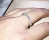 Pierścienie klastra wieczne obrączka ślubna pierścionka białe złoto wypełnione 4 mm sześcienne cyrkonowe zaręczyny dla kobiet palec ślubnych prezent biżuterii