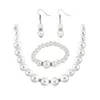 Collana Orecchini Set Bracciale di perle da donna Ciondola la sposa Girocollo Ciondolo conchiglia Gioielli da sposa (imitazione perla) Kit donna da sposa