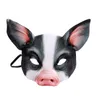 Maski imprezowe 3D Maska Zwierząt Halloween maskarady maski kulowe Tiger Pig Half Face Mask Party Fancy Dress Costume Props 2309918