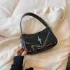 Sacs de soirée Silver Shouder pour femmes Y2K Petit sac à main PU Cuir Femme Sac sous-bras Sacs à main de chaîne coréenne