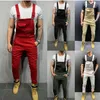 Men's Ripped Jeans Jumpsuits High Street Distressed Denim Bib Overalls For Man Suspender Pants Fashion287B