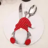 Natal dos desenhos animados boneca faca garfo conjunto mesa cozinha vestir-se adereços casa cozinha enfeites de natal decorações presentes de natal feliz ano novo