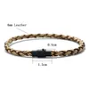 Bracelets de charme Hommes Bracelet en cuir Double sécurité aimant boucle à la main tressé bracelet bracelet loisirs accessoires Pulsera Hombre bijoux