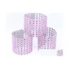 Party Decoration Rhinestone Mesh wrap servettring Holder Tabell Serviette Buckle Strap Stol Sash Christmas Diy Drop Delivery Home Gard Dhvzd