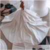 Robe de bal élégante robe de bal 2023 perles sans bretelles moderne mariée balayage train satin arabe Dubaï grand arc robe de novia D Dh1Ei
