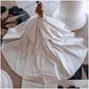 Baljurk Jurken Elegant Baljurk Jurk 2023 Strapless Parels Moderne Bruids Sweep Trein Satijn Arabisch Dubai Grote Strik Vestido De Novia D Dh1Ei