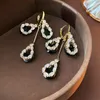 Dangle Earrings DREJEW Geometric Patchwork Water Drops Full Glittering Zirconia Dangler Daily Versatility Piercing Women Jewelry