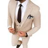 Men's Suits Blazers Beige Wedding Tuxedos Slim Fit One Button For Men Custom Groom Suit Three Pieces Prom Formal Male SuitsJacketPantsVest 230915