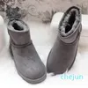 Klassische kurze Knöchel-Damen-Schneestiefel aus Rindsleder, Schaffell, warmer Stiefel, Rentier, Antilope, braun, braun, zum Geburtstag, Weihnachten, Geschenke