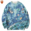 Women's Sweaters Men Starry Sky Harajuku Knitted Sweater 2023 Japanese Couples Hip Hop Streetwear O Neck Autumn Fashion Loose Pullover