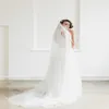 Vends une couche blanc ivoire Champagne voile de mariage bord coupé Tulle voile de mariée Tulle avec peigne 160a267R