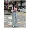 Women's Jeans Real S High Waist Wide Leg 2023 Summer Pants Baby Blue Thin Loose Bottoms