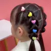 10pcs/setかわいいハート型フロストビーズペンダントヘアロープ