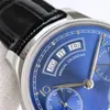 IWC Complex Leisure Business Horloge Kalender Draadtrektechnologie Vergelijkbaar met de echte saffierspiegel om een volledig functioneel automatisch mechanisch horloge te bereiken