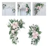 Decoratieve bloemen 2 stuks bloem swag boog met bladslinger voor raamdecoratie