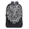 Whole factory mens shoulder bags street cool animal lion head men backpack waterproof wear-resistant leather handbag outdoor s319h