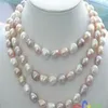 NOUVEAU long 50 8-9mm baroque multicolore collier de perles d'eau douce 314U