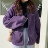 Hoodies femininos moletom feminino zip up ulzzang harajuku streetwear all-match na moda simples diário elegante hoodie bf chique retro estudantes