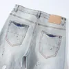 Light Blue Pb Purple Skinny Jeans Ripped Motocycle Jeans Men Big Size 38 Fading Washed