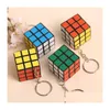 Magic Cubes 3X3X3Cm Mini Size Cube With Keychain Puzzle Fidget Toy Play Puzzles Games Kids Intelligence Learning Educational Toys Drop Dhw02