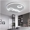 Średnica świateł sufitowych 430/530/630 mm Dimmabilny żyrandol LED na salon sypialnia Master Home Montaż Deco Oświetlenie dostawy I Dhmzg