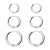 Studörhängen 6st Safe Titanium Steel Birthday Hoop Earring Fashion Jewelry Daily Simple Brosk 8mm 10mm 12mm Compact Easy Wear