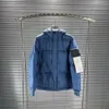 Langarm-Pufferjacke, modische High-Street-Winterjacke für Männer und Frauen, neu, geometrisch bedrucktes Epaulet, 5 Stile, blau, schwarz, gelb, Paare Parka, warmer Kapuzenpullover