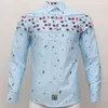 Koszula haftowa z haftą na twarz Camisa Masculina Mężczyzn Sukienki z długim rękawem Bawełniane towarzyskie hombre paris eden park faconnable Chemises274n