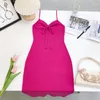 Casual Dresses 2023 Women Summer Sleeveless Sexy Pencil Dress Halter Stretch Solid Spring Tank Vestidos Bodycon Knitted Sweater Korean